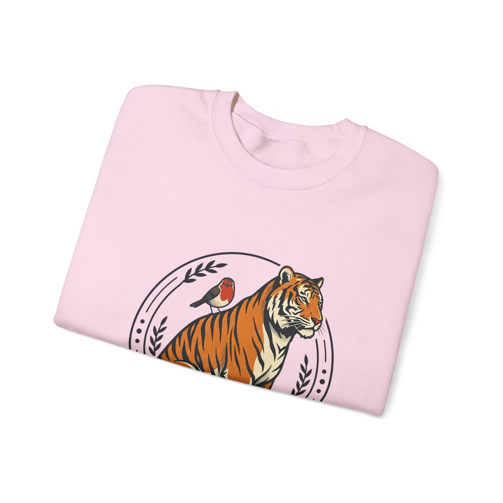 Tiger & Bird Harmony Sweatshirt — Cozy Crewneck Animal Graphic